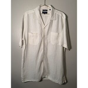 Austin Reed Button Down 100% Linen‎ Men's  XL White